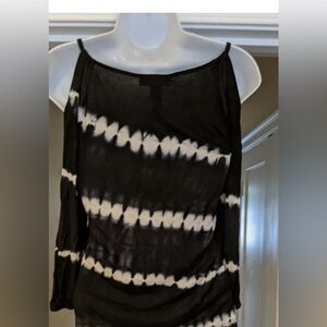 INC International Concepts Women’s Cold Shoulder Tie Dye Blouse Medium